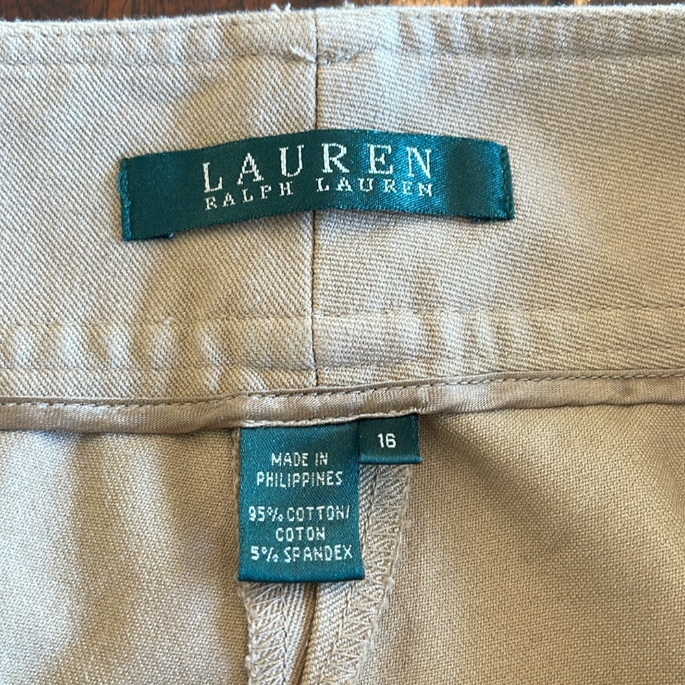 Ralph Lauren Beige Cotton-Blend Pants - Picture 3 of 5